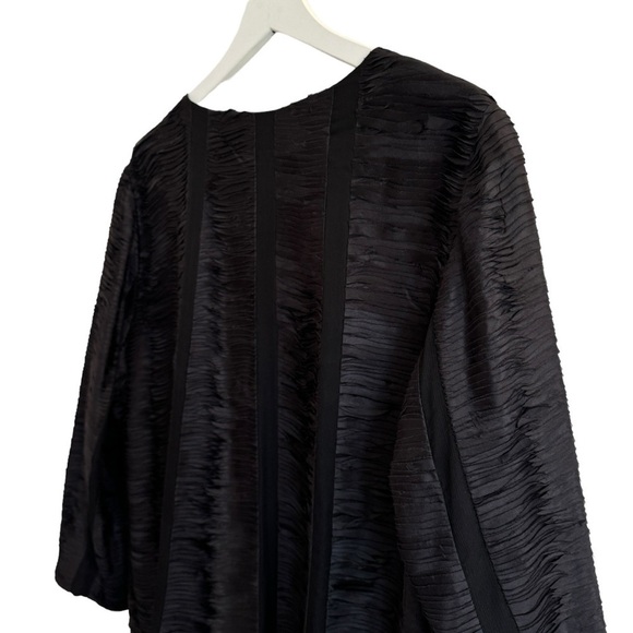 Eileen Fisher Ripple Bindu Silk Round Neck Long Jacket, Size L - Picture 5 of 10